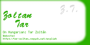 zoltan tar business card